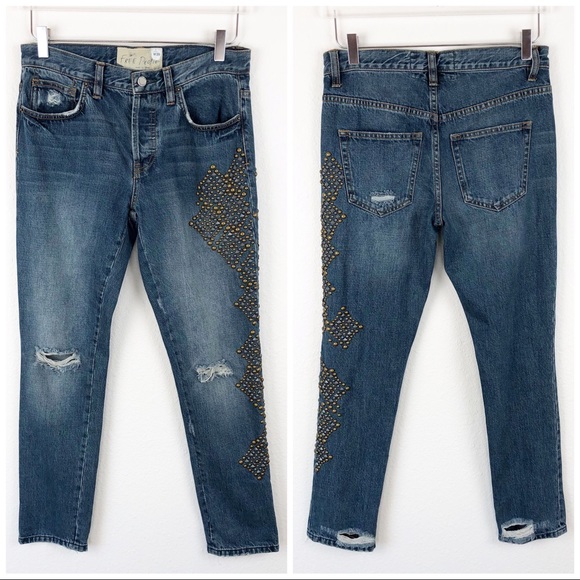 SOLD Ⓜ️ | Free People | Abbie Bronze Studded Jeans - Picture 2 of 8